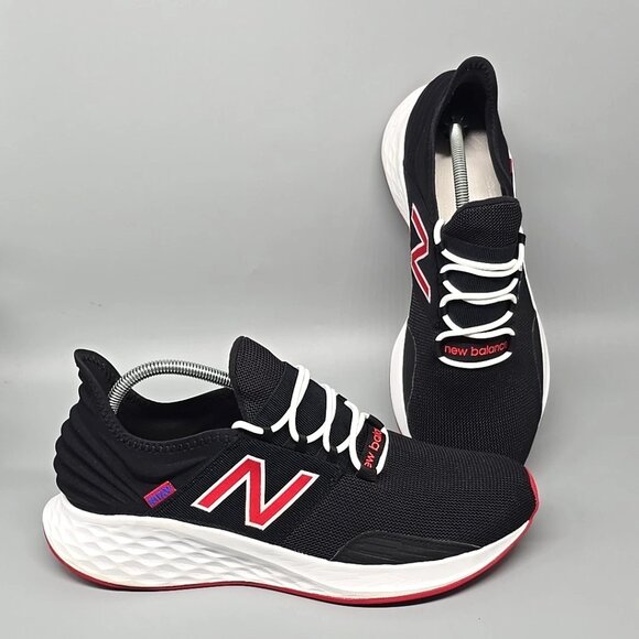 New Balance Fresh Foam Roav Black Team Red Running Shoes Sneakers Men's Size 12 - Picture 1 of 12
